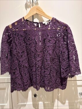 Wilfred Women's Purple Lace Blouse - cropped